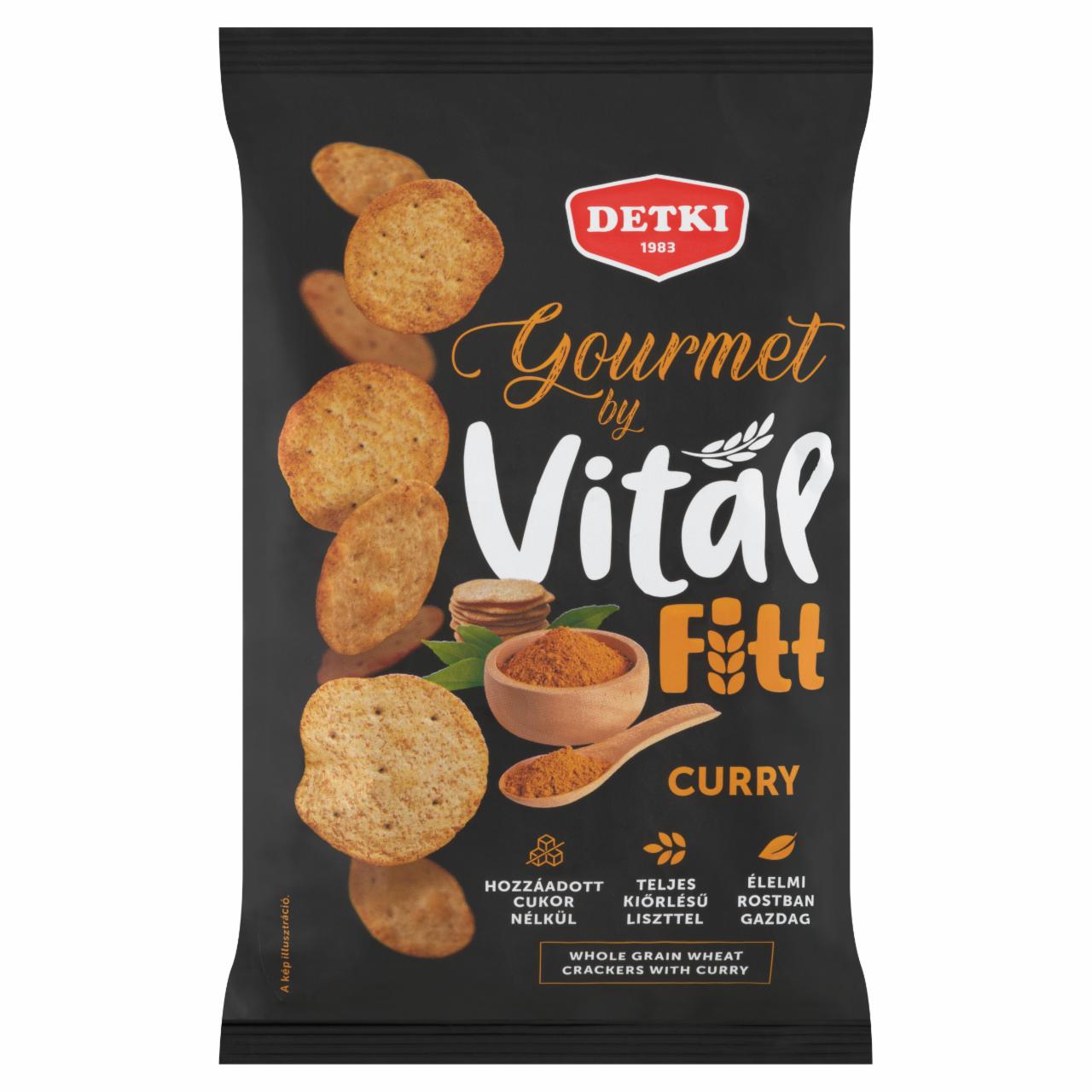 Képek - Detki Gourmet by Vital Fitt teljes kiőrlésű kréker curry fűszerkeverékkel 100 g