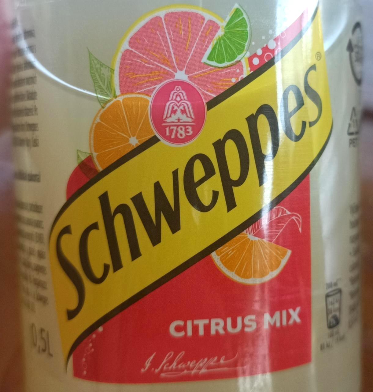 Képek - Schweppes Citrus Mix citrusízű szénsavas üdítőital cukorral és édesítőszerekkel 0,5 l