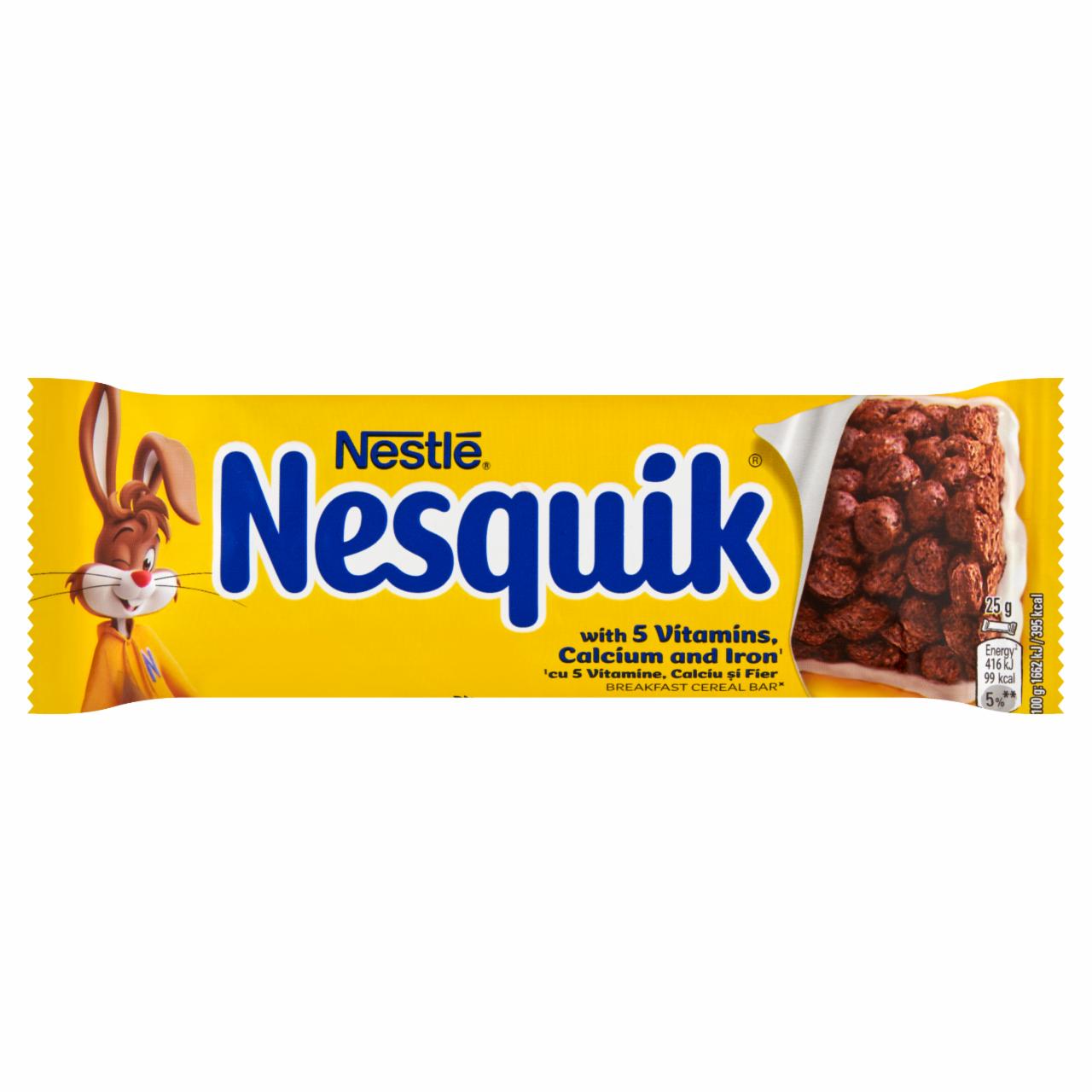 Képek - Nestlé Nesquik kakaós gabonapehely-szelet tejbevonó talppal vitaminokkal 25 g