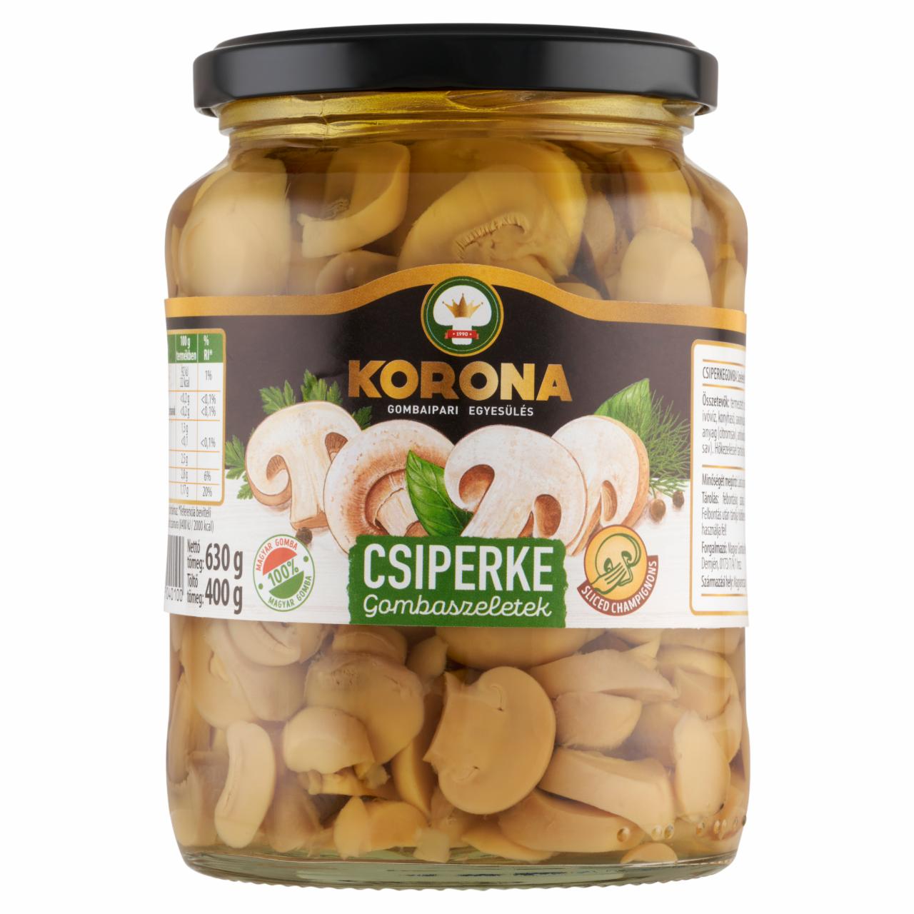 Képek - Korona csiperke gombaszeletek 630 g