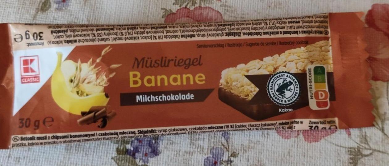 Képek - Banane Müsliriegel Milchschokolade K-Classic