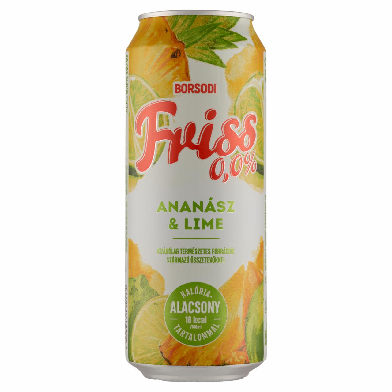 Képek - Borsodi Friss 0,0% ananász-lime ízű ital és alkoholmentes világos sör keveréke 0,5 l