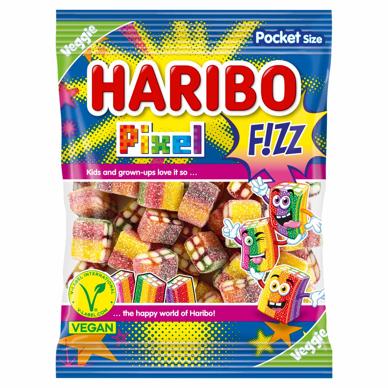 Képek - Haribo Pixel Fizz gyümölcsízű gumicukorka konfekt 80 g