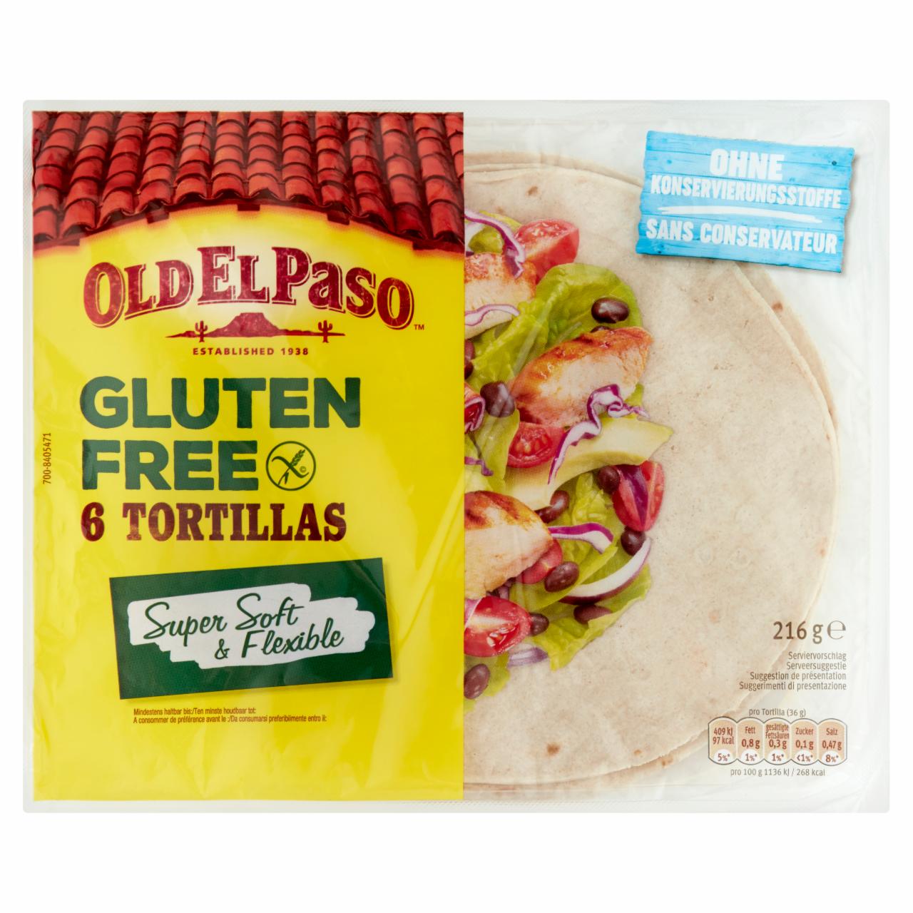 Képek - Old El Paso gluténmentes tortilla lepények 6 x 36 g (216 g)