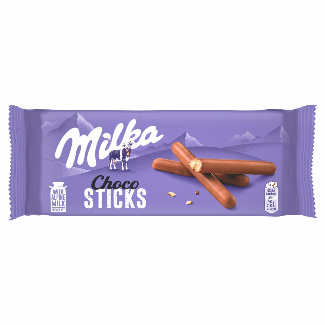 Képek - Milka Choco Sticks keksz alpesi tej felhasználásával készült tejcsokoládéval mártva 112 g