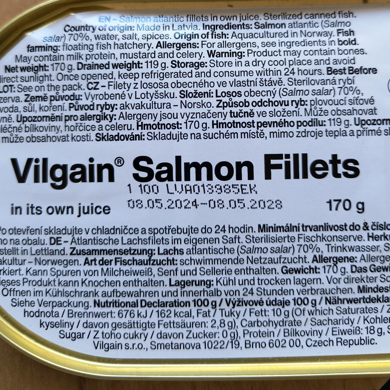 Képek - Salmon fillets in its own juice Vilgain