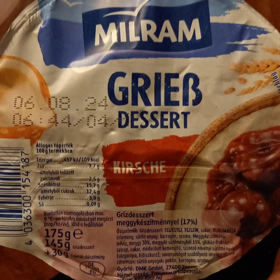 Képek - Greis dessert kirsche Milram