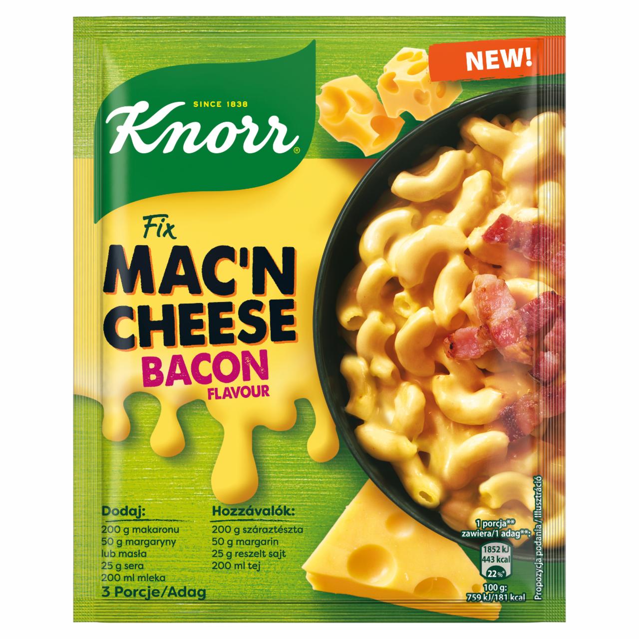 Képek - Knorr Mac'n Cheese sajtszószos-baconös tészta alap 33 g