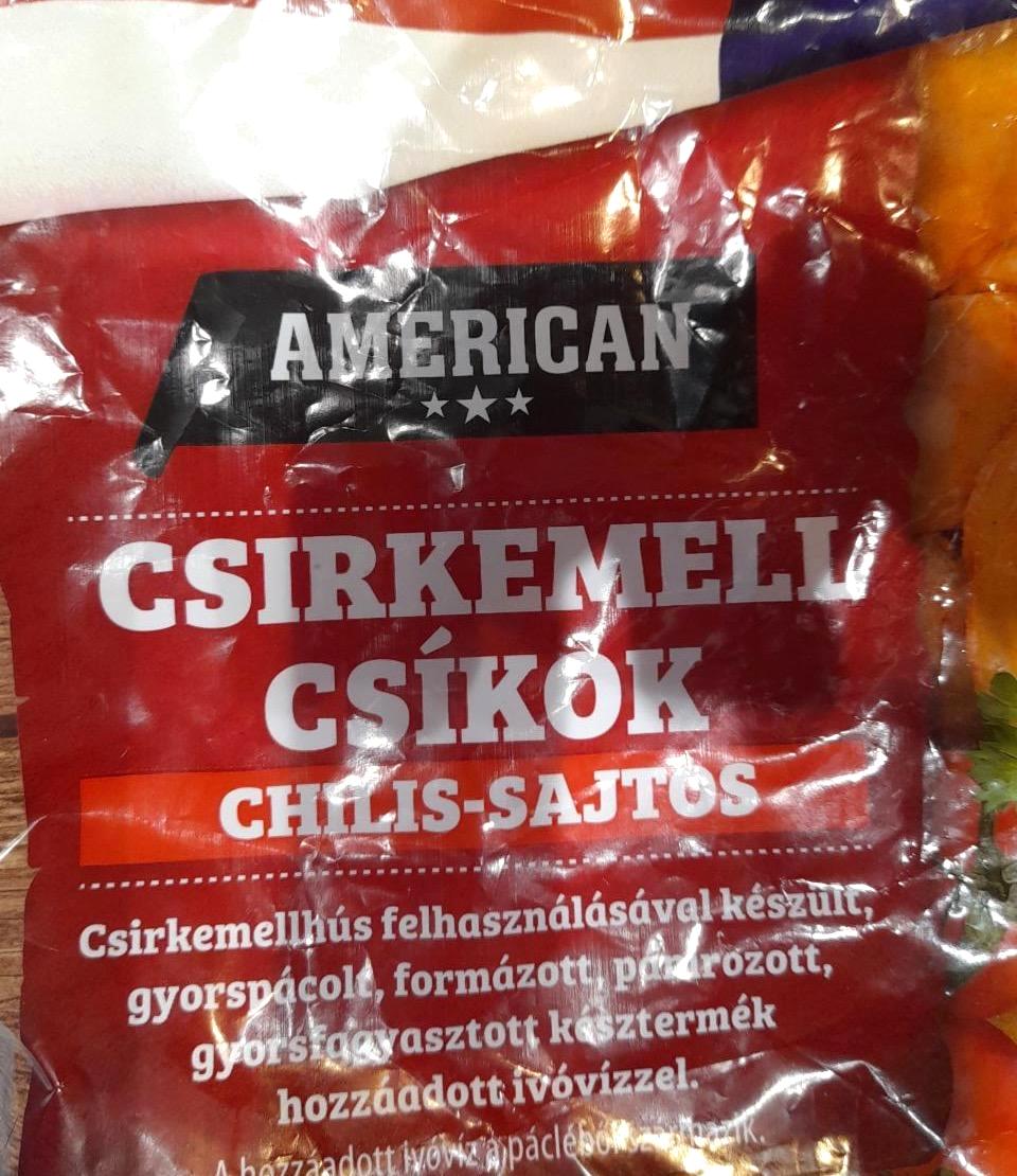 Képek - Csirkemell csíkok Chilis-Sajtos American