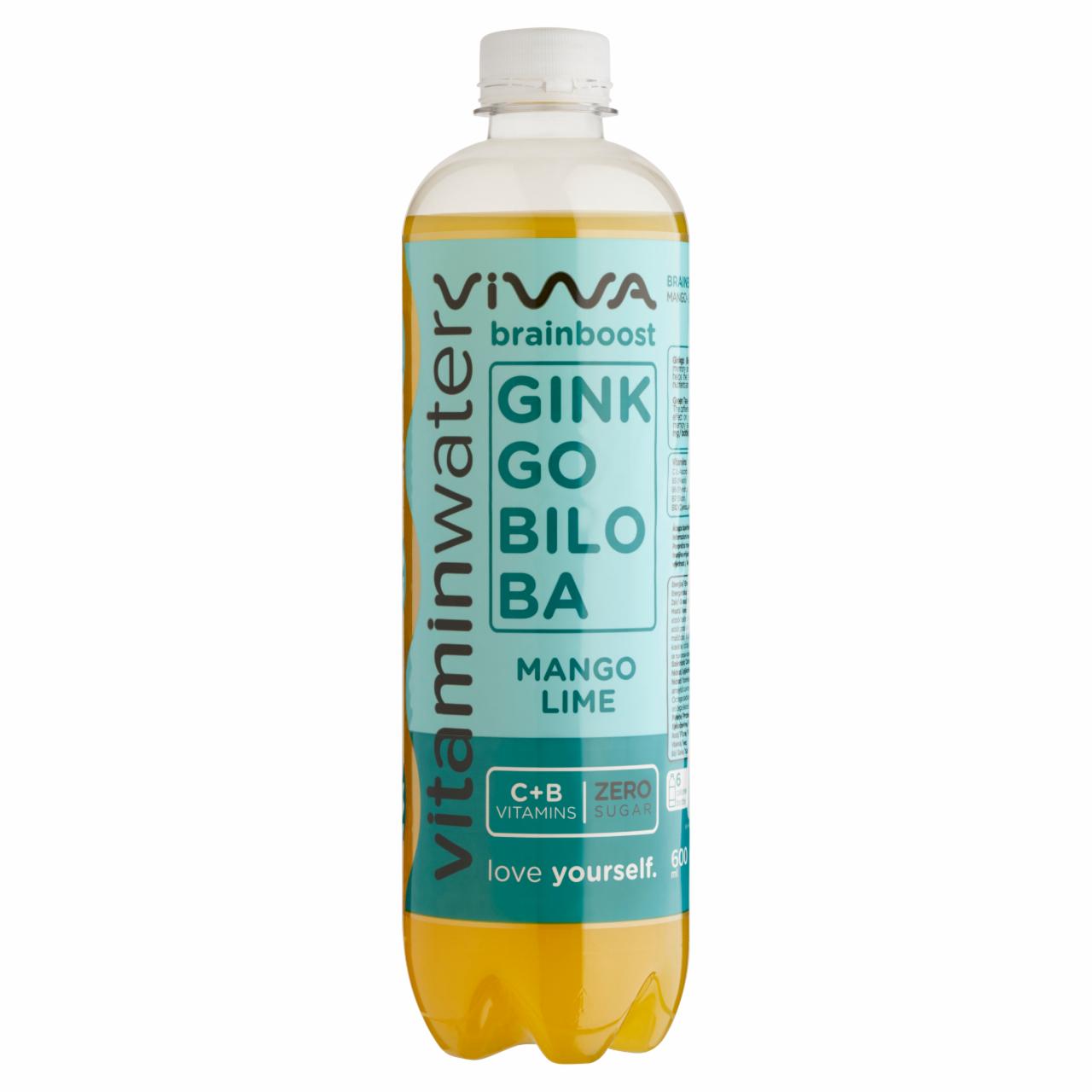 Képek - Viwa Vitaminwater Gingko Biloba mangó-lime ízű, energia- és szénsavmentes üdítőital 600 ml