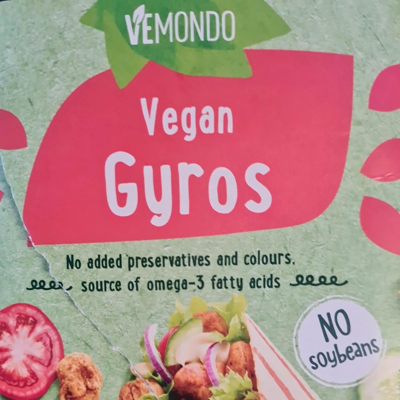 Vegan gyros Vemondo kalória, kJ - tápértékek és