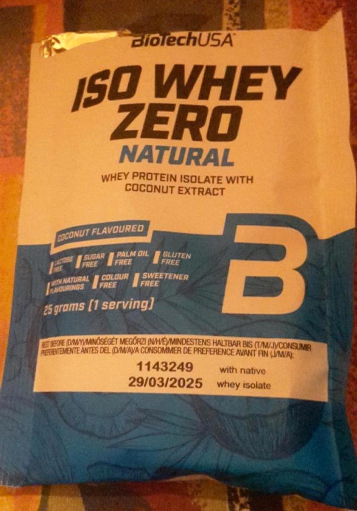 Képek - BioTechUSA Iso Whey Zero Natural kókusz ízű fehérje italpor kókuszkivonattal 25 g