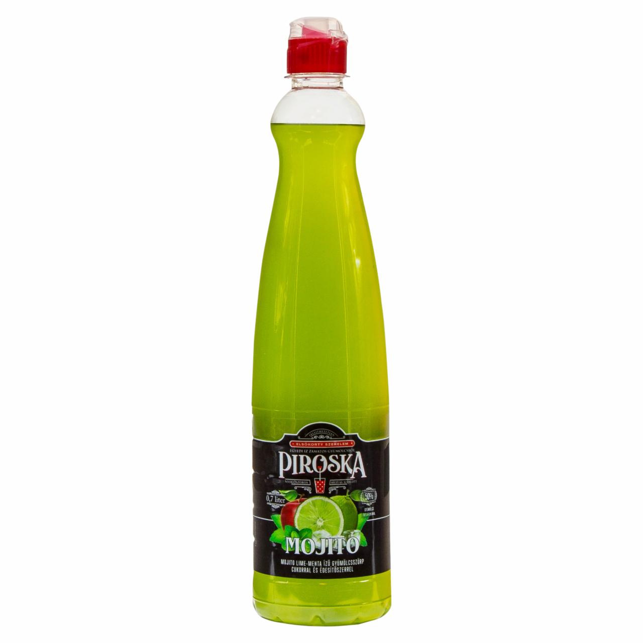 Képek - Piroska Mojito lime-menta ízű gyümölcsszörp cukorral és édesítőszerrel 0,7 l