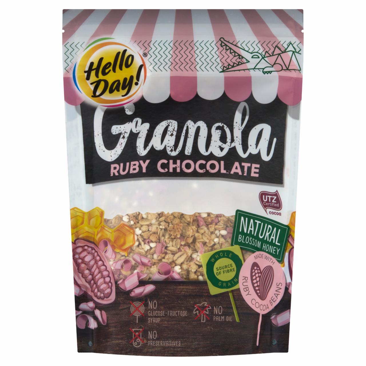 Képek - Hello Day! mézes granola ruby csokoládéval 275 g