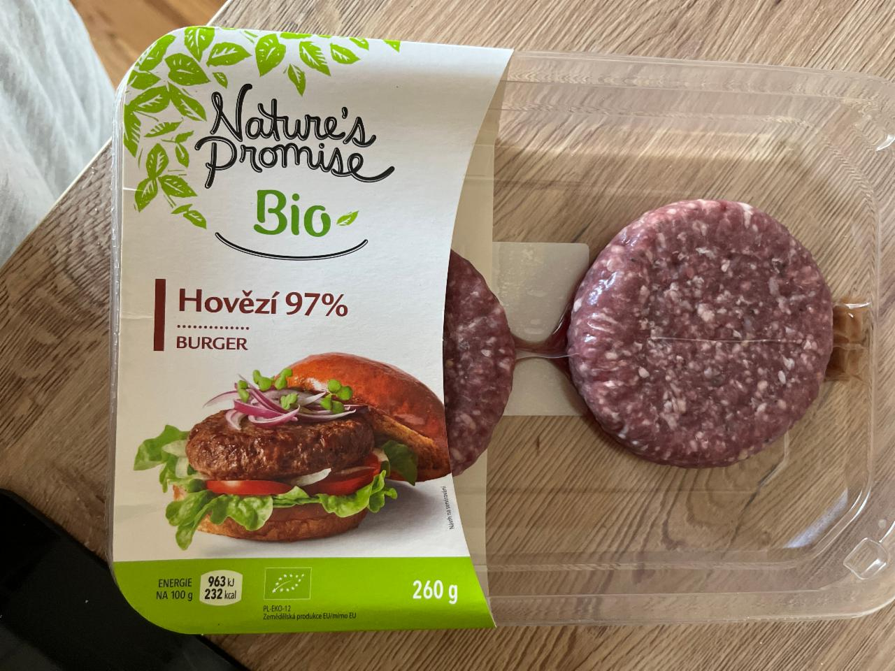 Képek - Bio hovézí 97% burger Nature's Promise