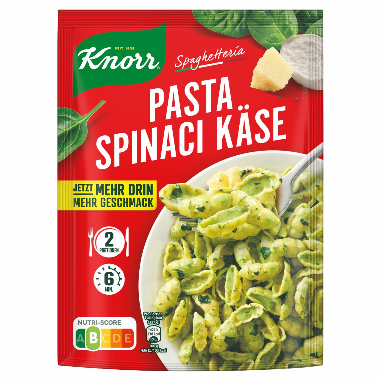 Képek - Knorr Spaghetteria tészta spenótos-sajtos-tejszínes szószban 178 g