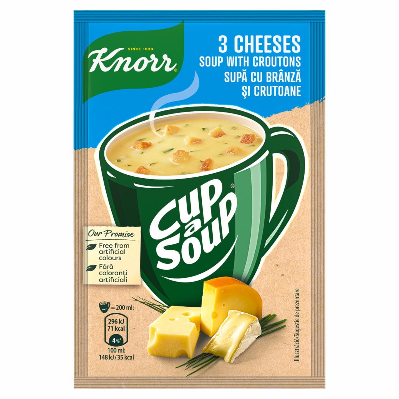 Képek - Knorr Cup a Soup instant 3 sajtkrémleves zsemlekockával 17 g