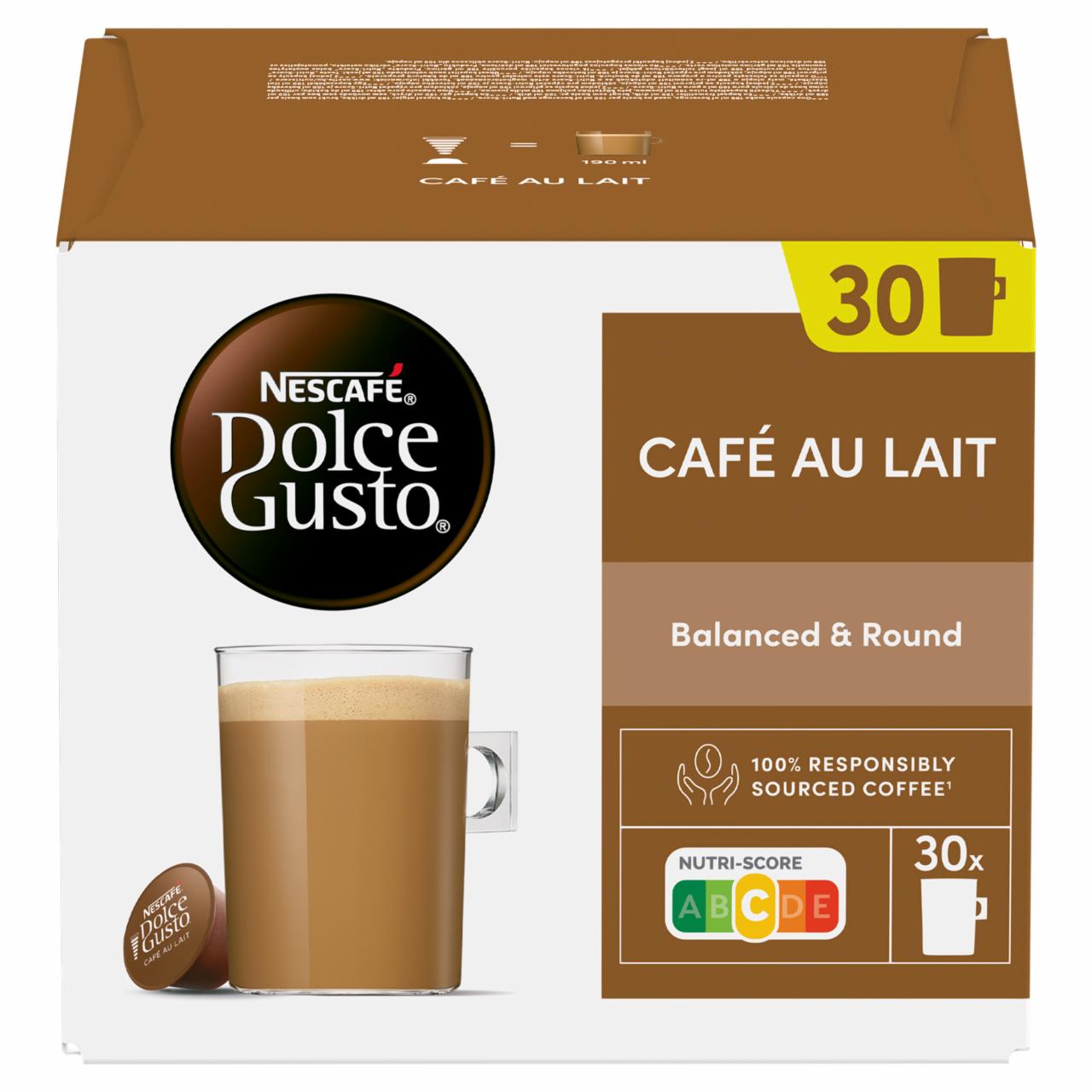 Képek - NESCAFÉ Dolce Gusto Café au Lait teljes tejpor azonnal oldódó kávéval 30 x 10 g (300 g)