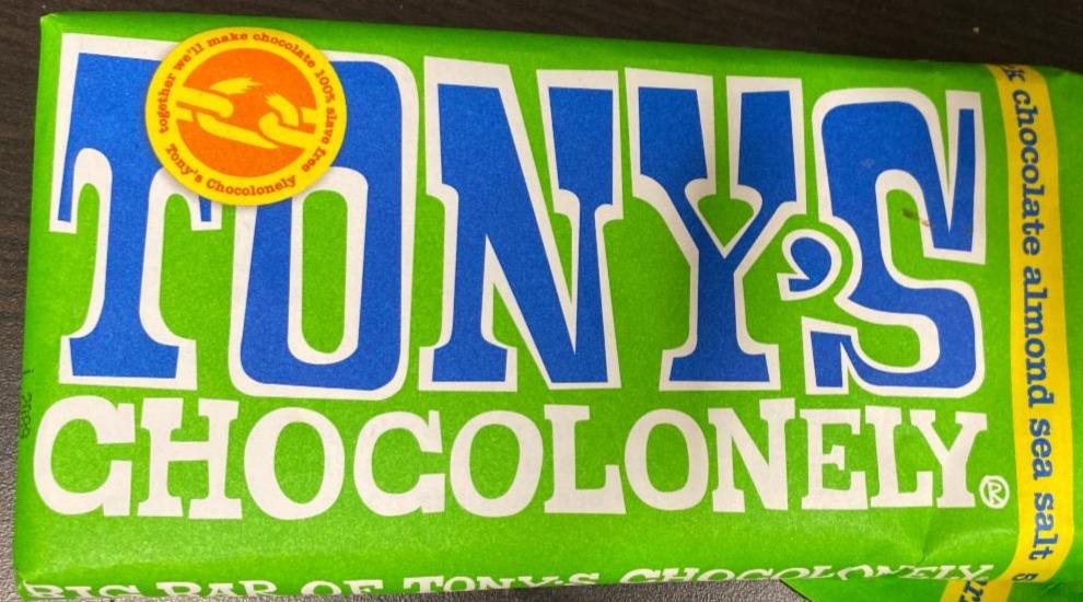 Képek - Tony's Chocolonely étcsokoládé mandulával és tengeri sóval 180 g