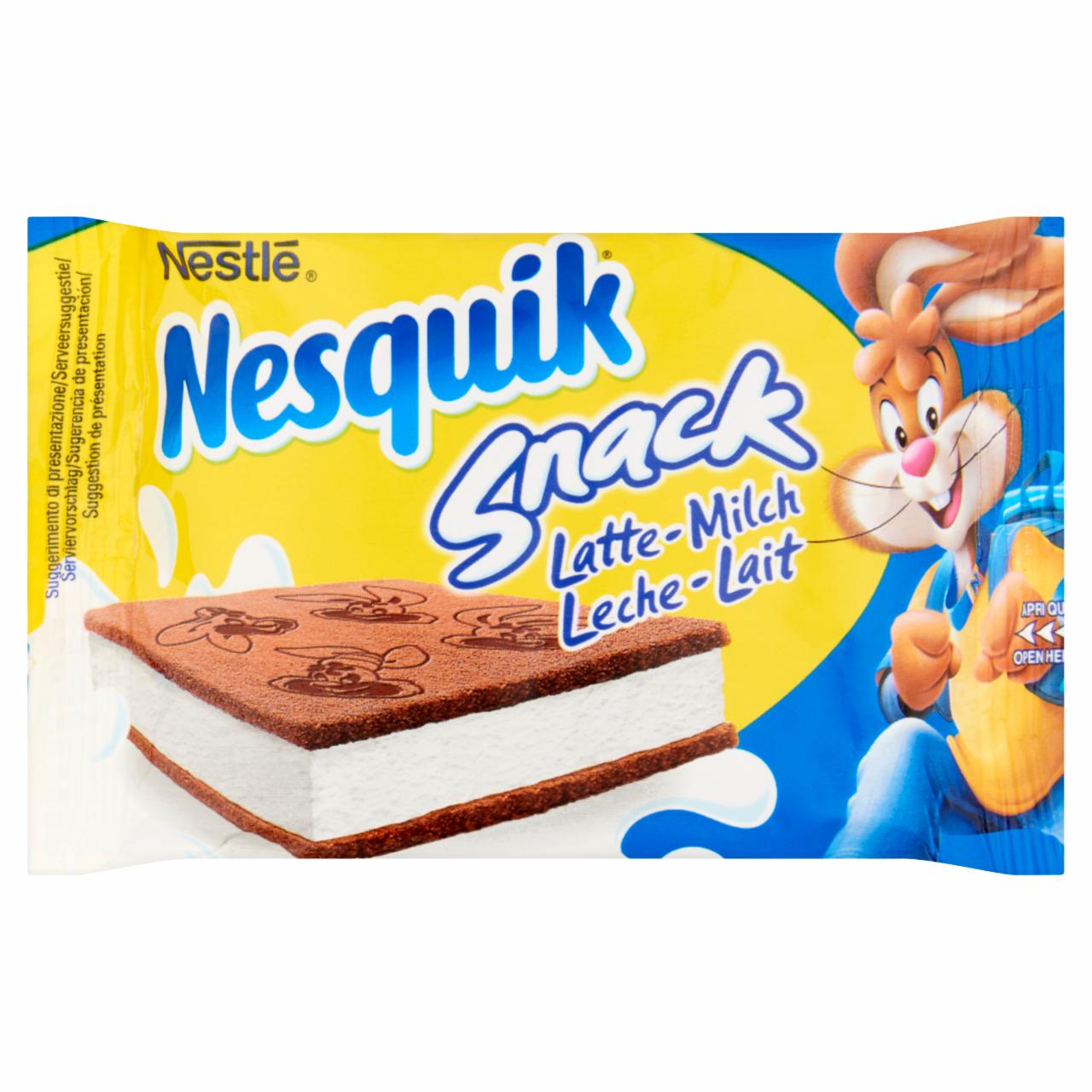 Képek - Nesquik Snack tejes krémmel töltött piskóta szelet 4 x 26 g