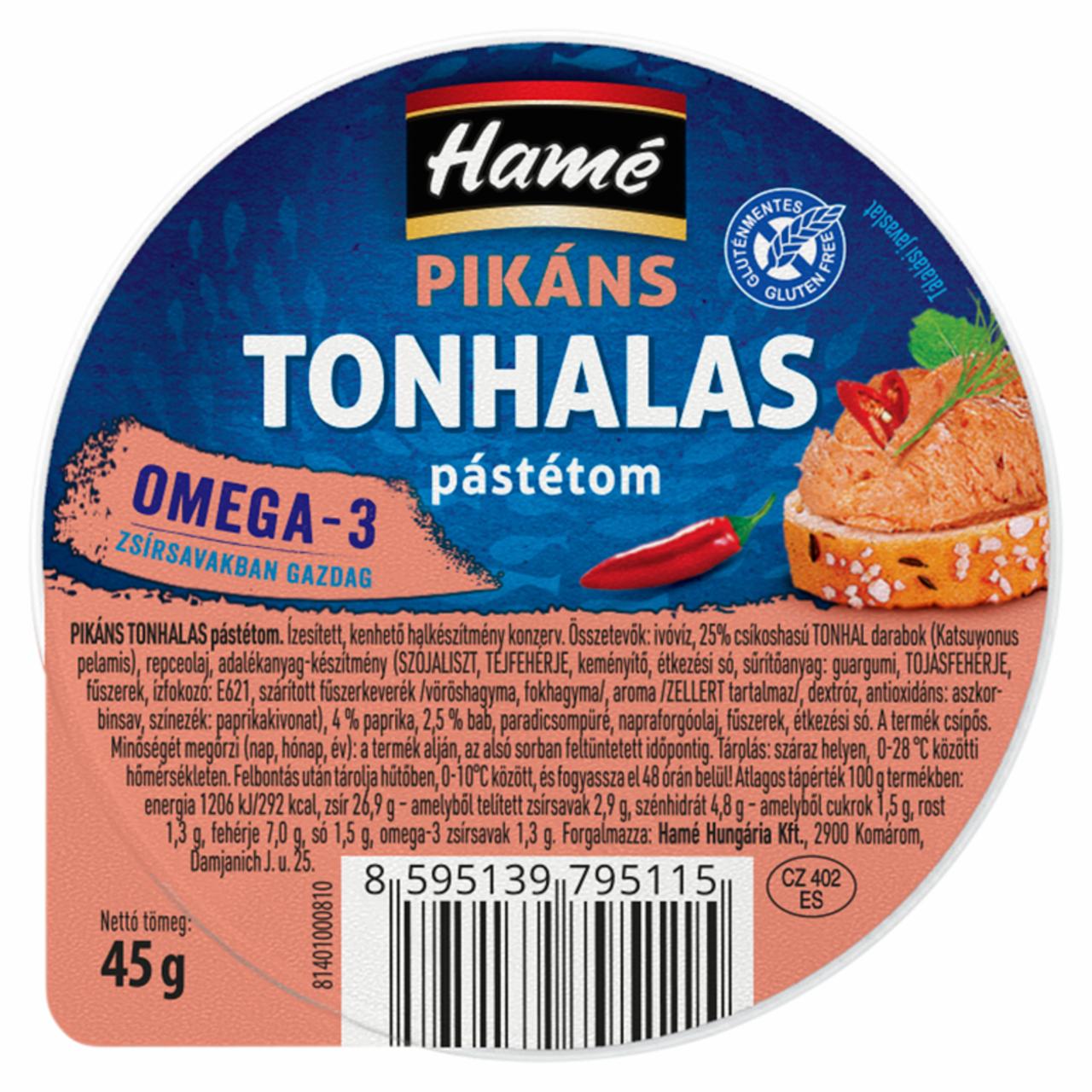 Képek - Hamé pikáns tonhalas pástétom 45 g