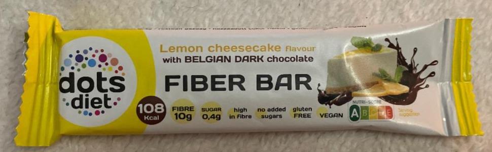 Képek - Fiber bar Lemon cheesecake flavour with belgian dark chocolate Dots diet