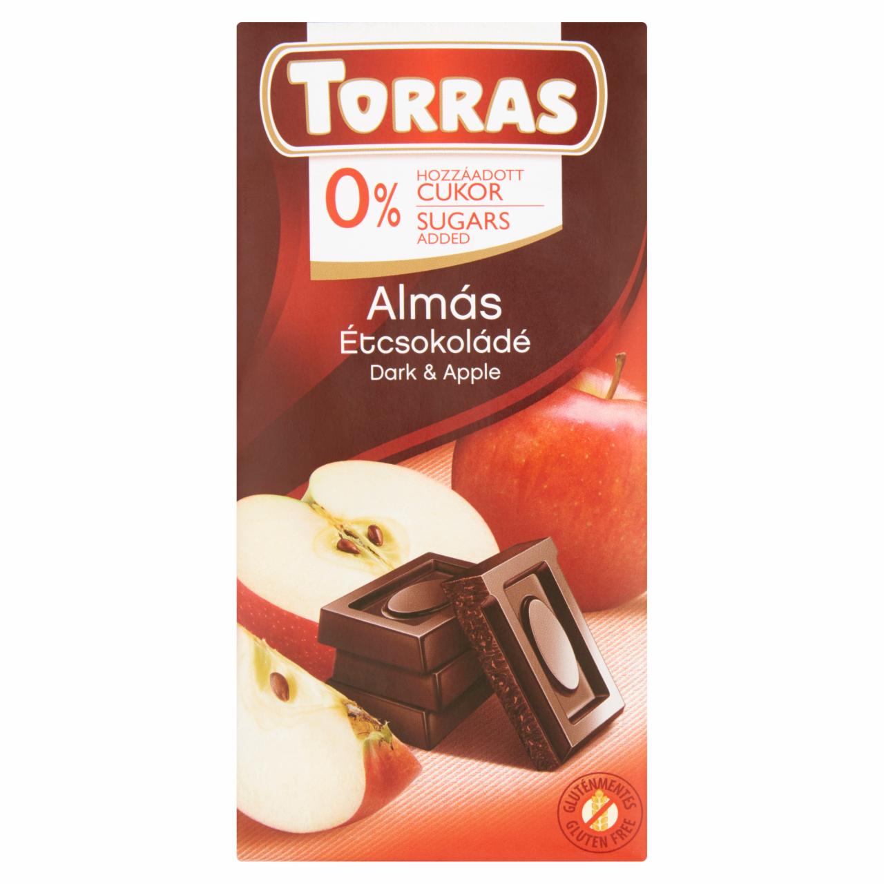 Képek - Torras almás étcsokoládé édesítőszerrel 75 g