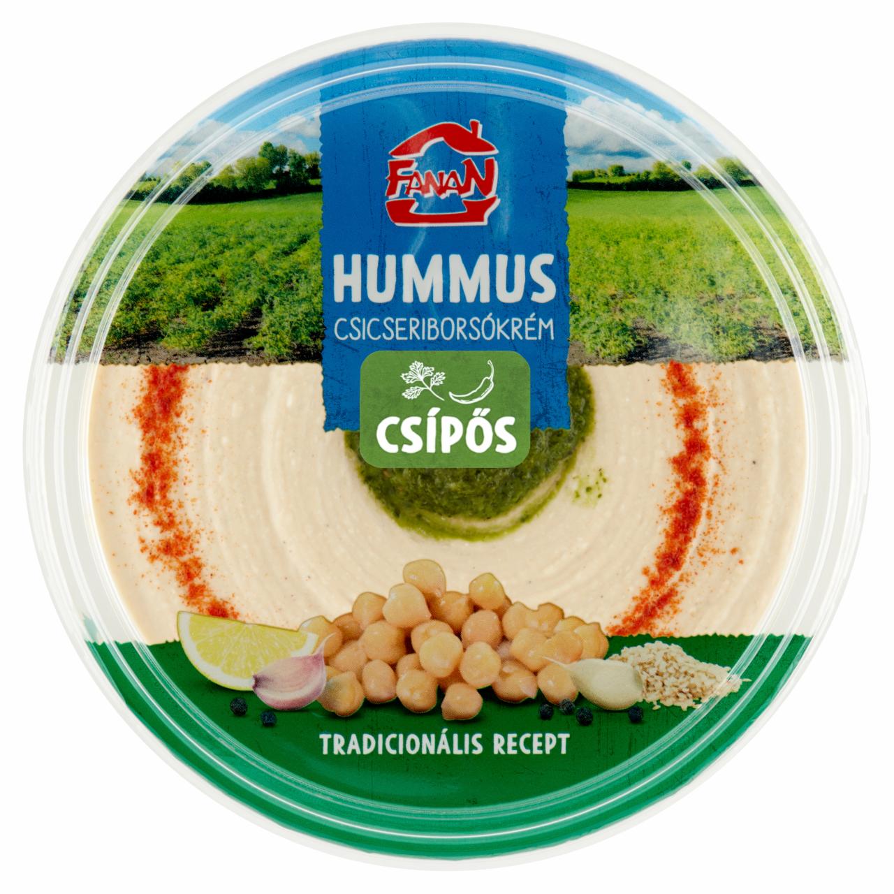 Képek - Fanan hummus csípős csicseriborsó krém 250 g