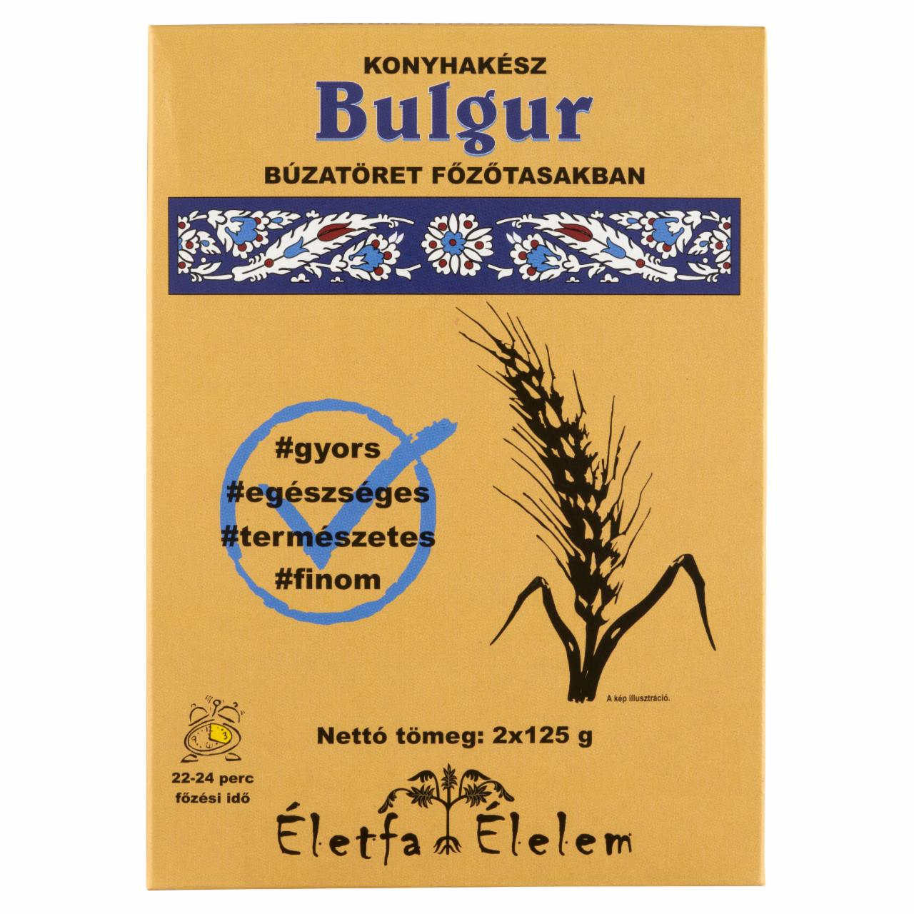 Képek - Életfa Élelem konyhakész bulgur búzatöret főzőtasakban 2 x 125 g