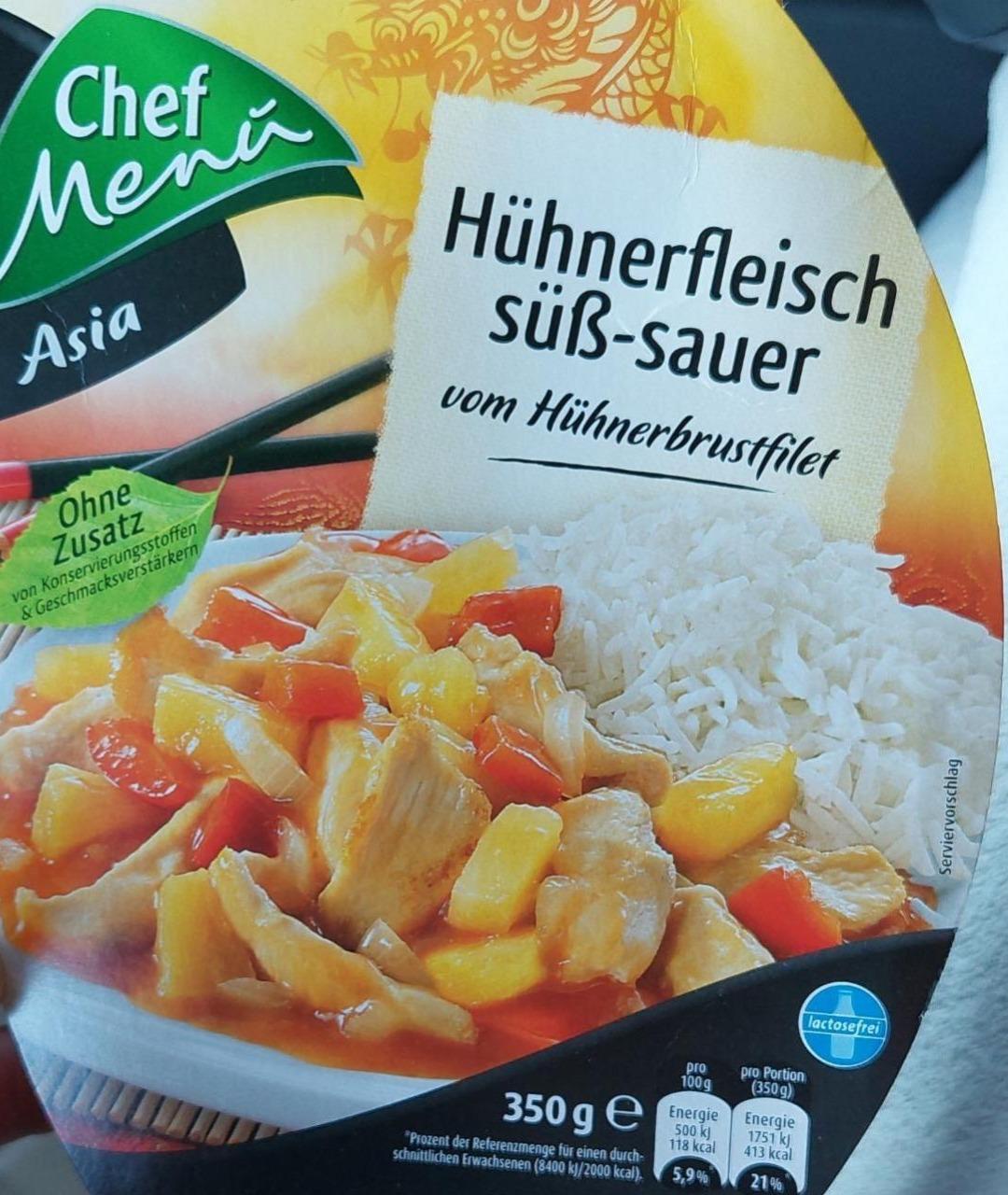 Képek - Hühnerfleisch süɓ sauer Chef menu Asia