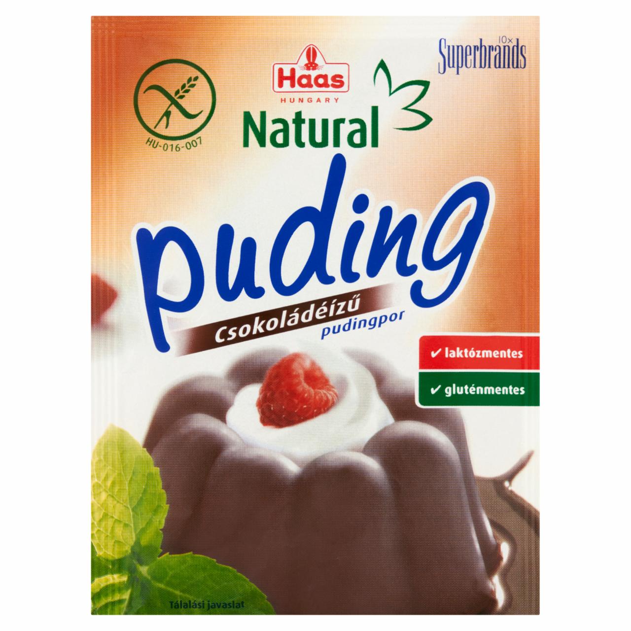 Képek - Haas Natural csokoládéízű pudingpor 44 g