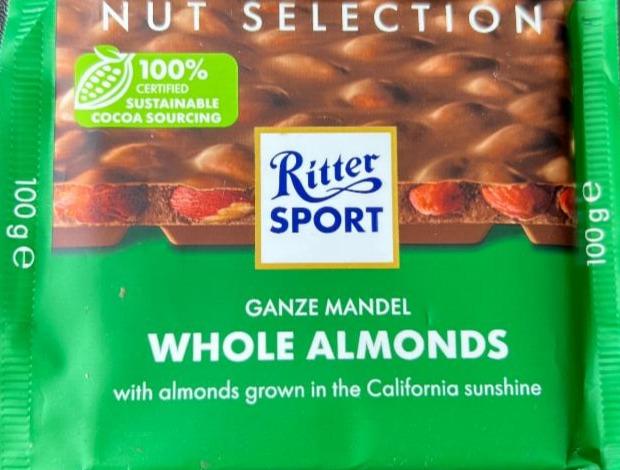 Képek - Ritter Sport tejcsokoládé egész mandulával 100 g