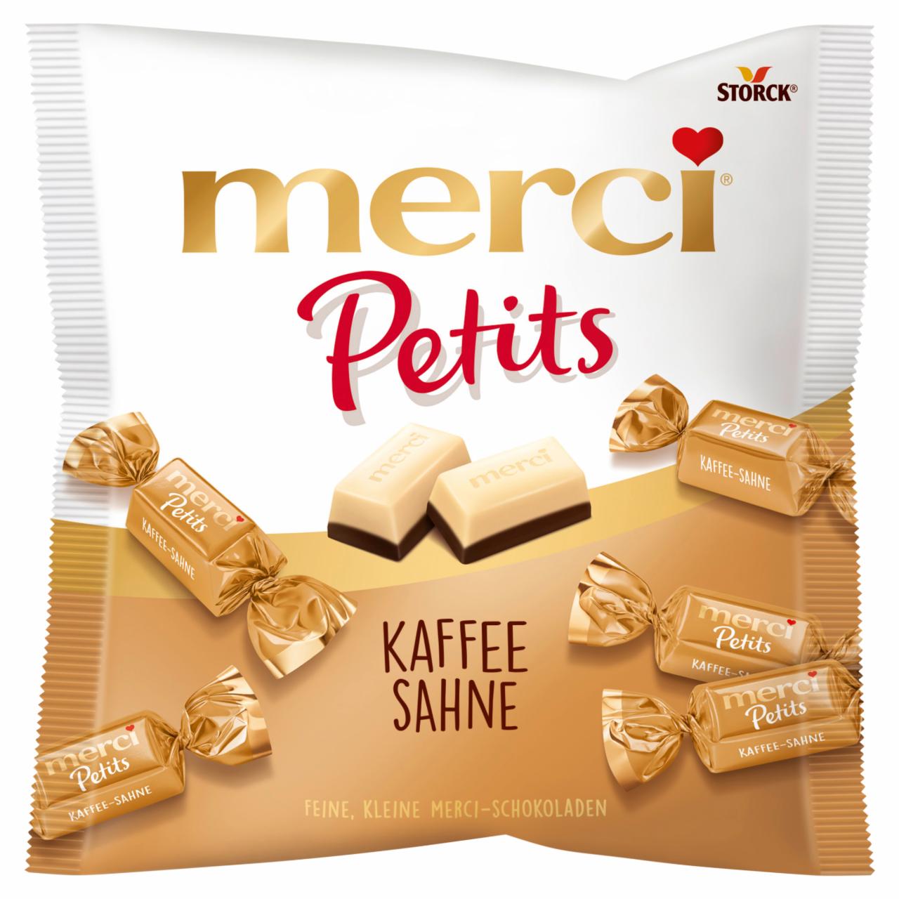 Képek - Merci Petits fehércsokoládé kávés-tejszínes csokoládé rétegen 125 g