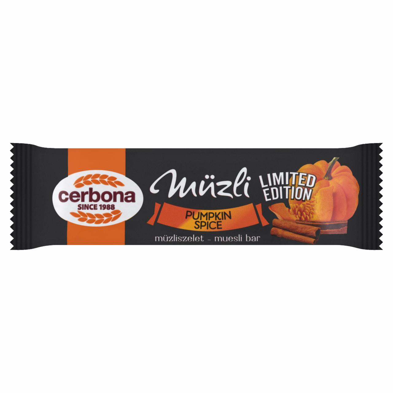 Képek - Cerbona Müzli Pumpkin Spice sütőtök fűszeres müzliszelet 20 g