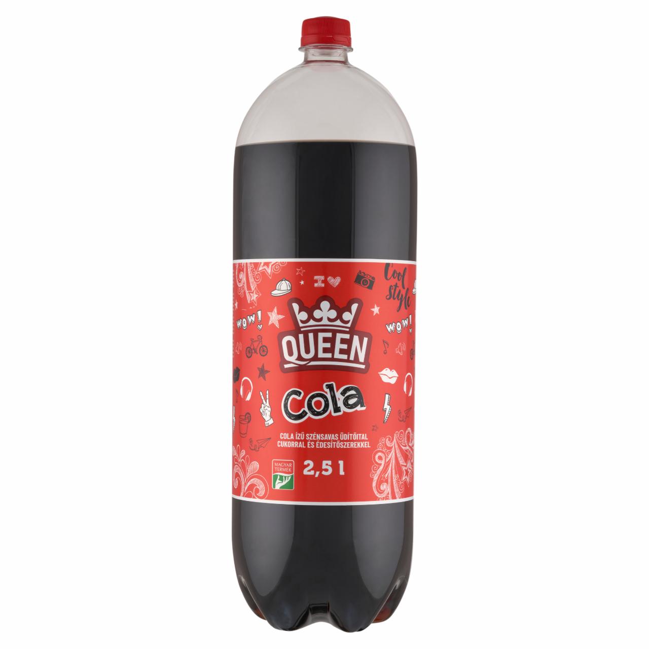 Képek - Queen cola ízű szénsavas üdítőital cukorral és édesítőszerekkel 2,5 l