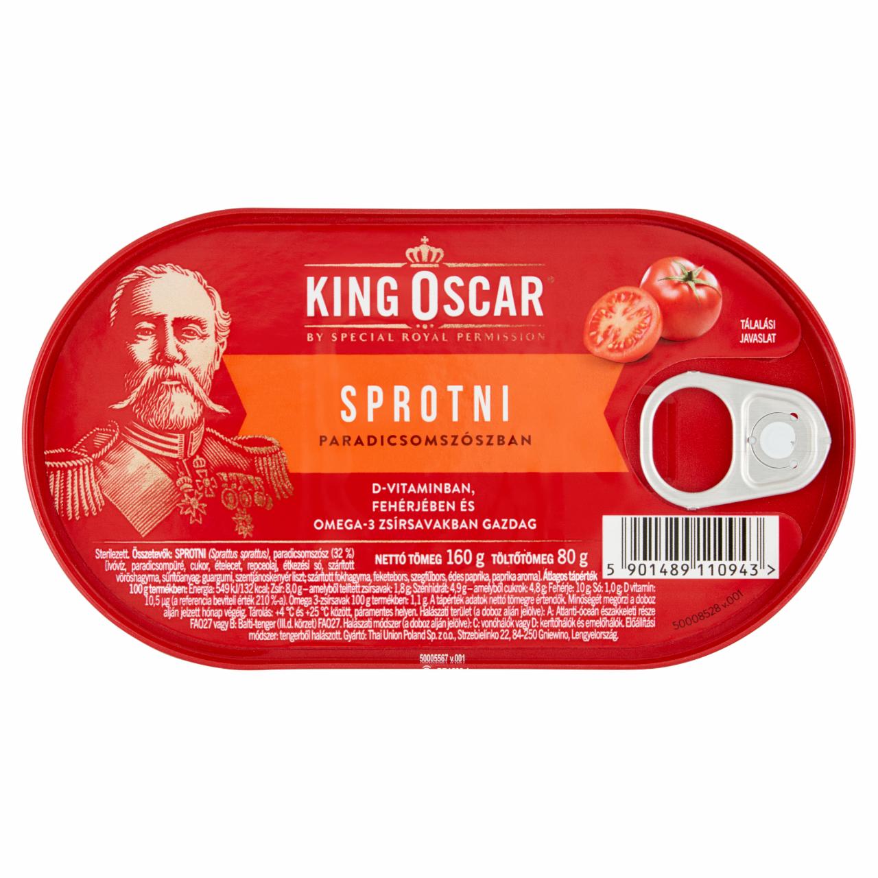 Képek - King Oscar sprotni paradicsomszószban 160 g