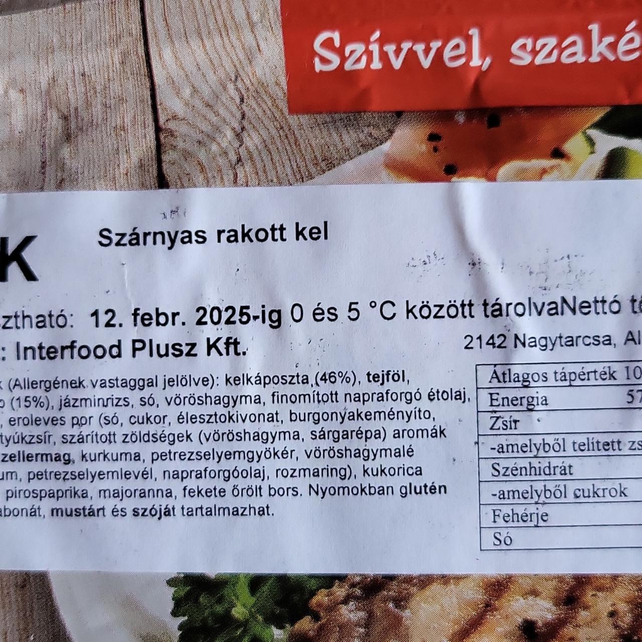 Képek - Szárnyas rakott kel interfood