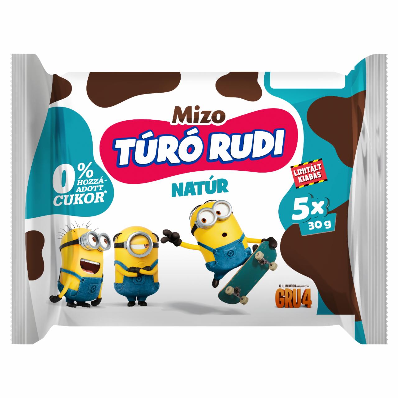 Képek - Mizo Túró Rudi natúr túródesszert kakaós bevonattal édesítőszerekkel 5 x 30 g (150 g)