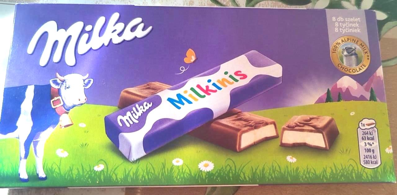 Képek - Milka Milkinis alpesi tejcsokoládé tejes krémmel töltve 8 x 10,94 g (87,5 g)