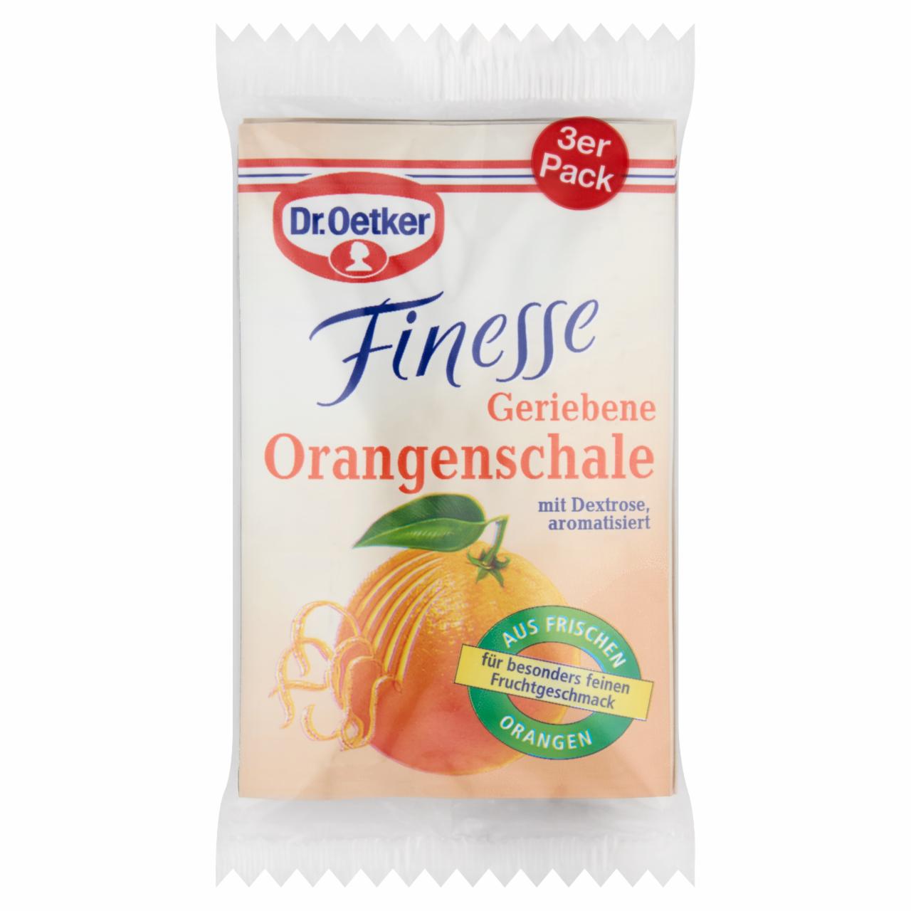 Képek - Dr. Oetker Finesse reszelt narancshéj, dextrózzal és aromával 3 x 6 g (18 g)