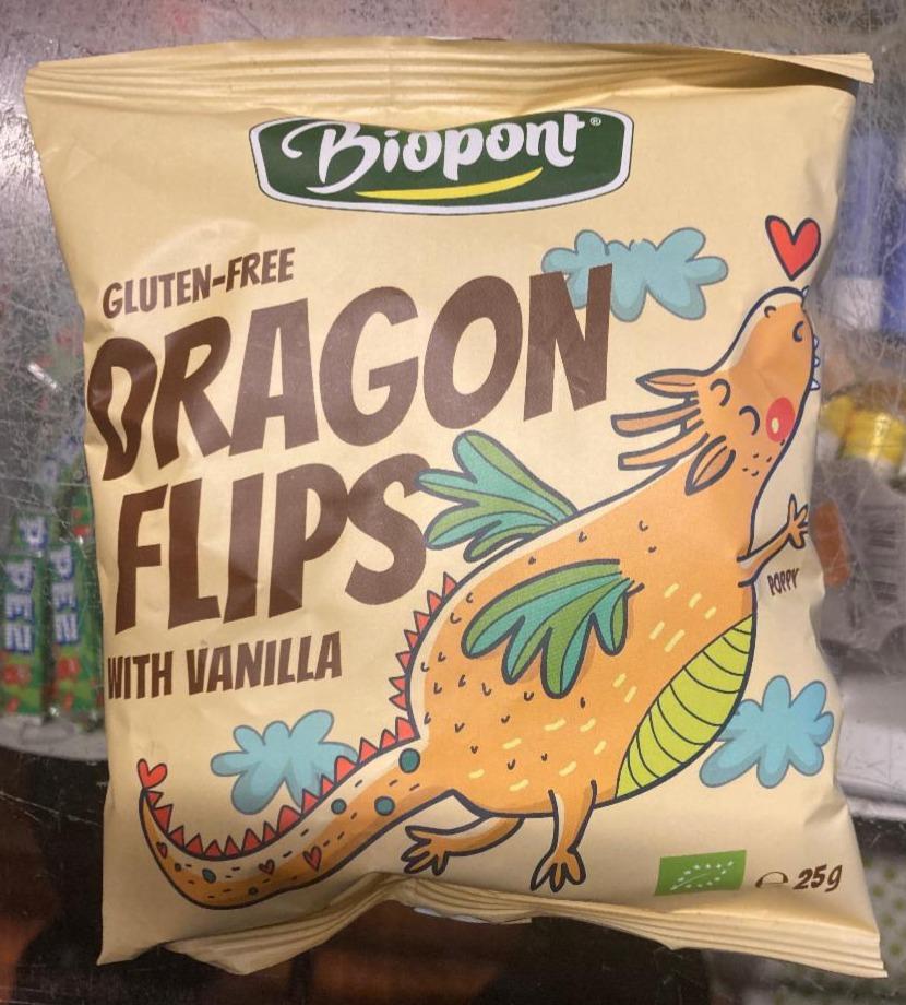 Képek - Biopont Dragon Flips Bio gluténmentes kukorica snack valódi vaníliával 25 g