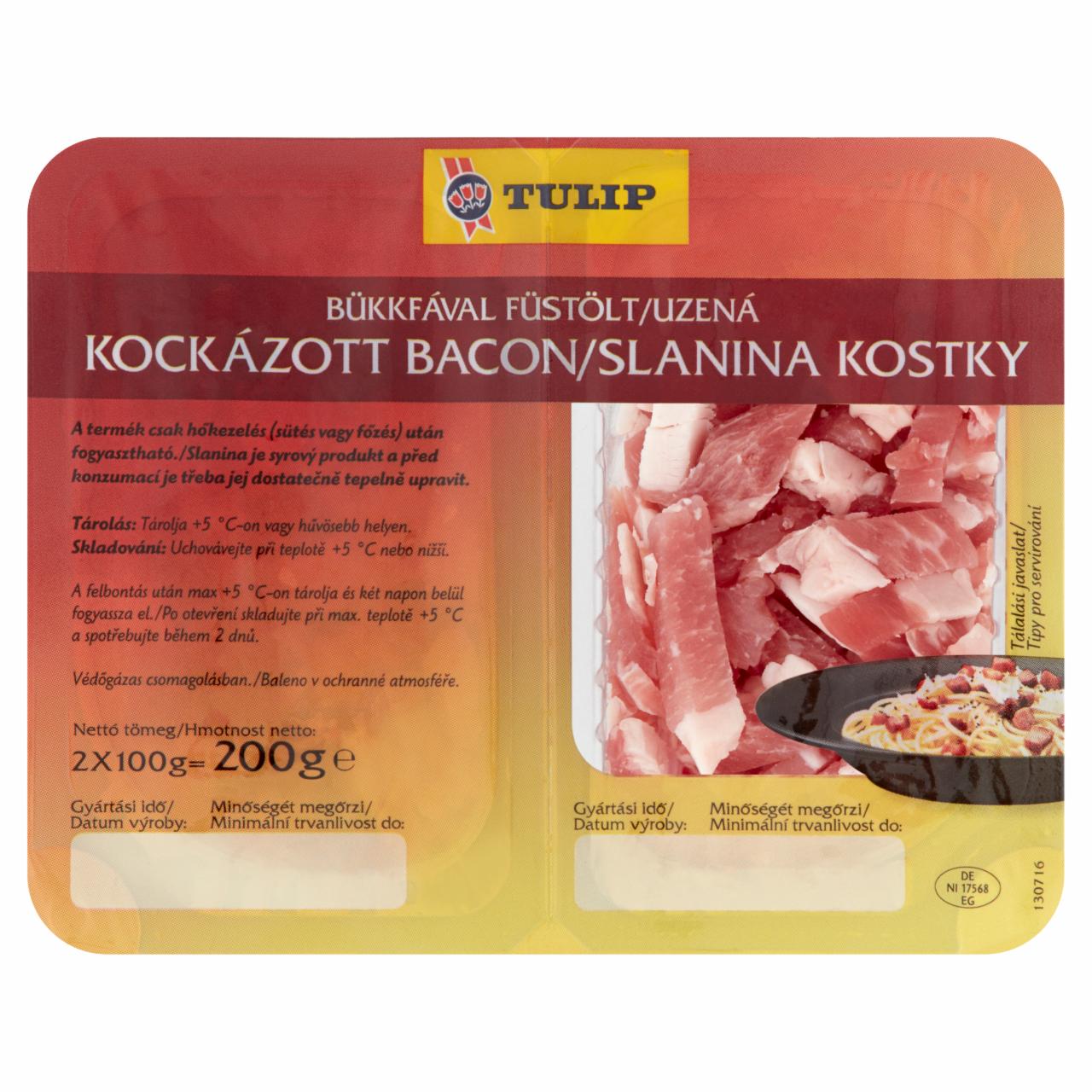 Képek - Tulip kockázott füstölt szalonna 2 x 100 g (200 g)