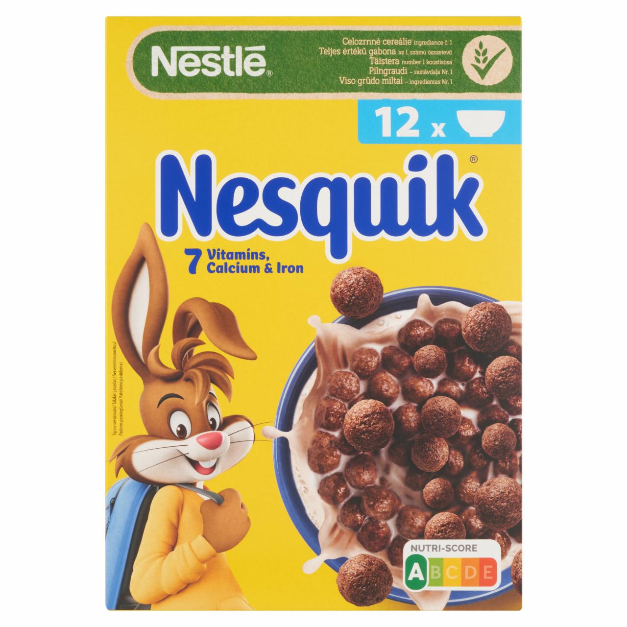 Képek - Nestlé Nesquik kakaós ízű, ropogós gabonapehely vitaminokkal és ásványi anyagokkal 375 g 