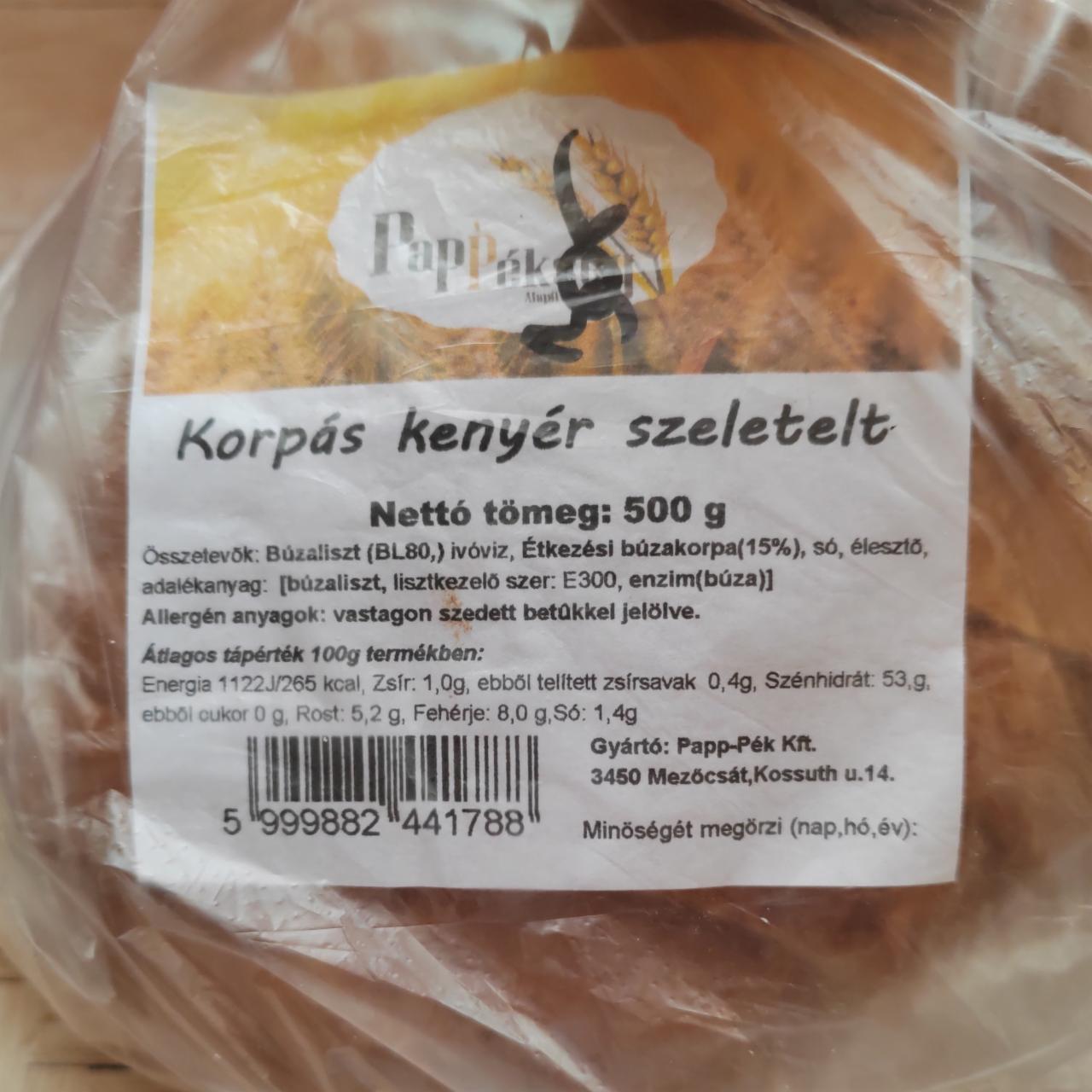 Képek - Korpás kenyér szeletek Pappék