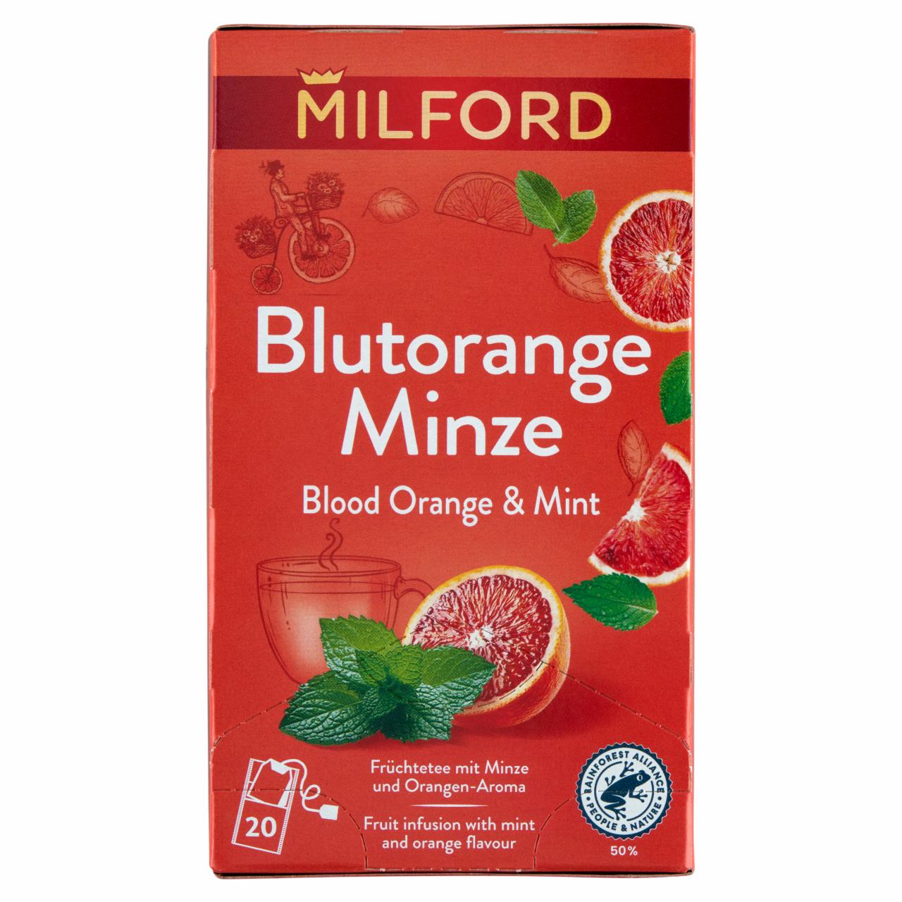 Képek - Milford narancsízű mentás gyümölcstea 20 filter 40 g 