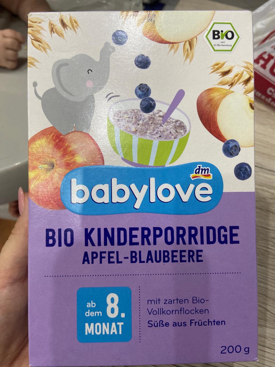 Képek - Bio Kinderporridge Apfel-Blaubeere Babylove