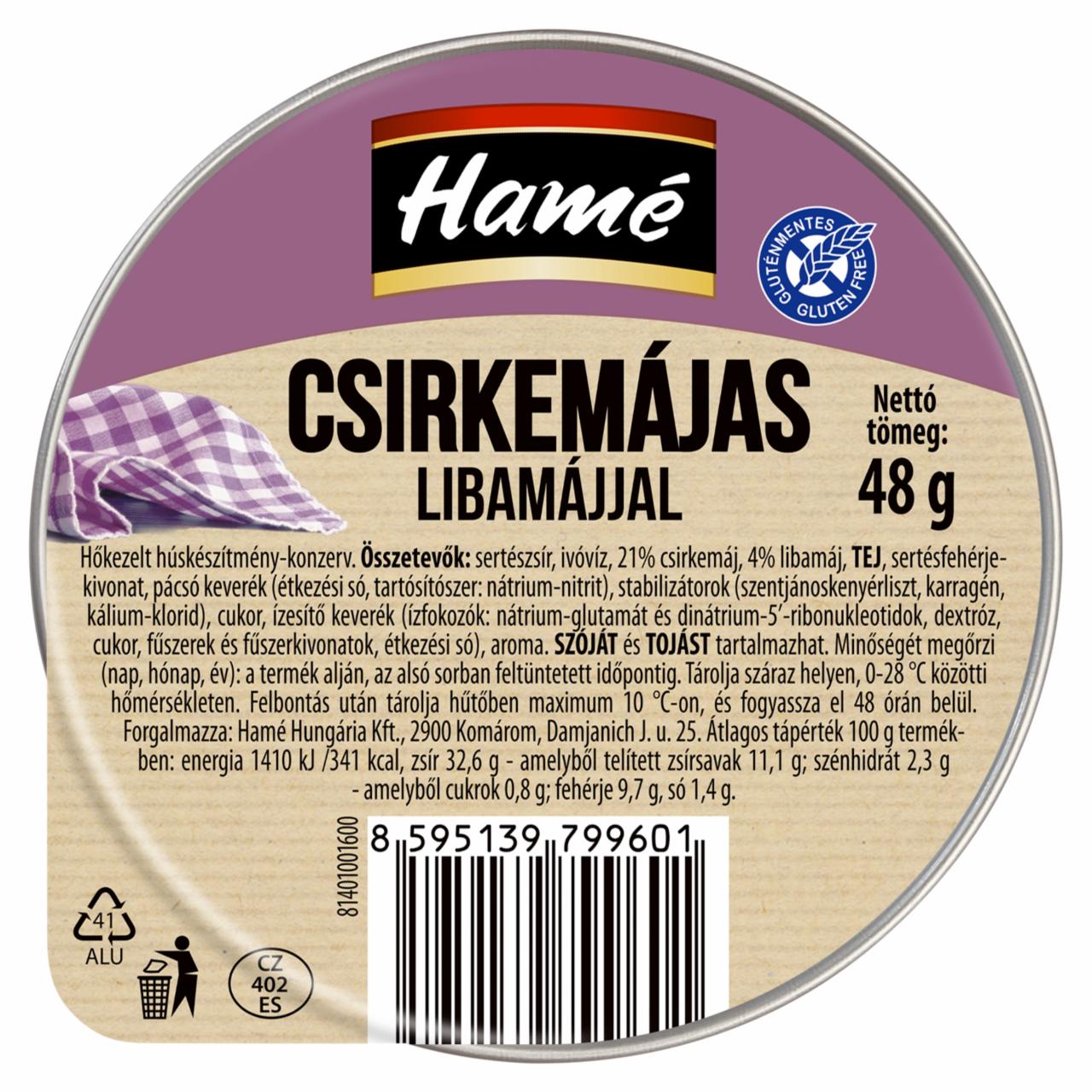 Képek - Hamé csirkemájas libamájjal 48 g