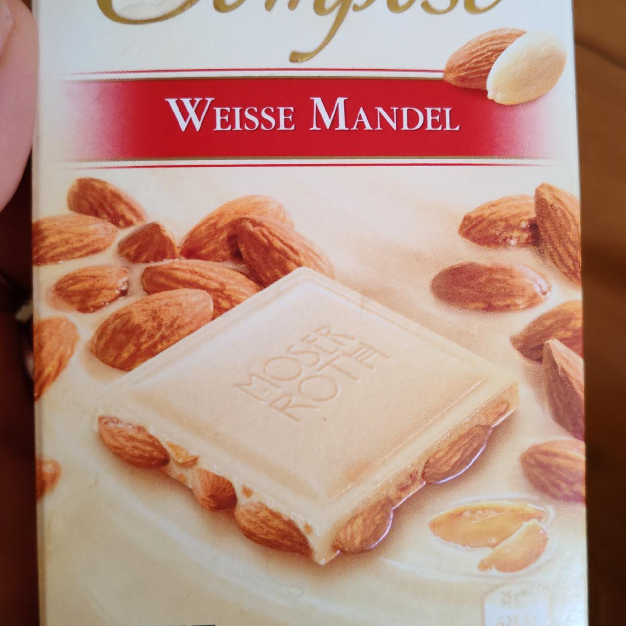 Képek - Weisse Mandel in Weisser chocolate Moser Roth