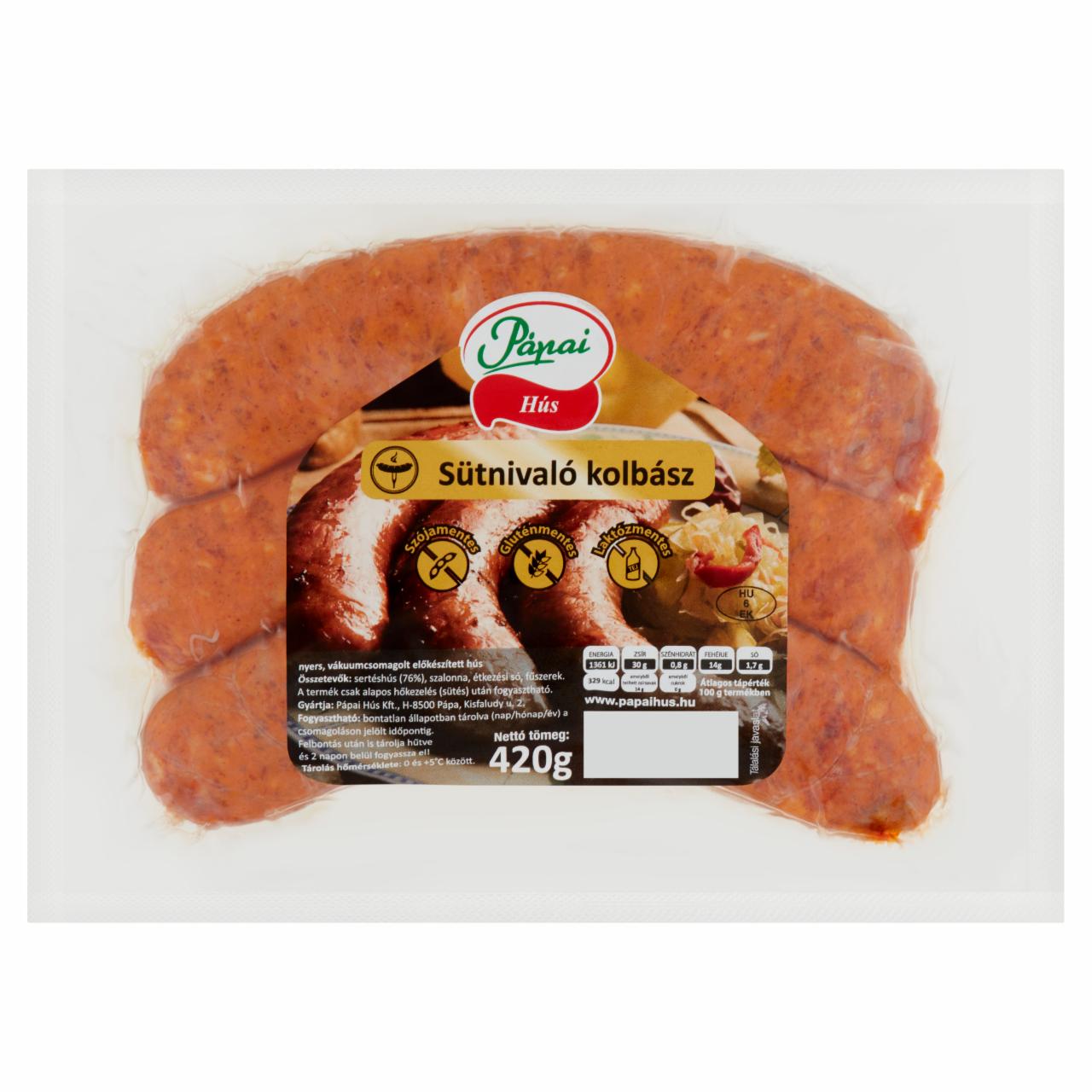 Képek - Pápai sütnivaló kolbász 420 g