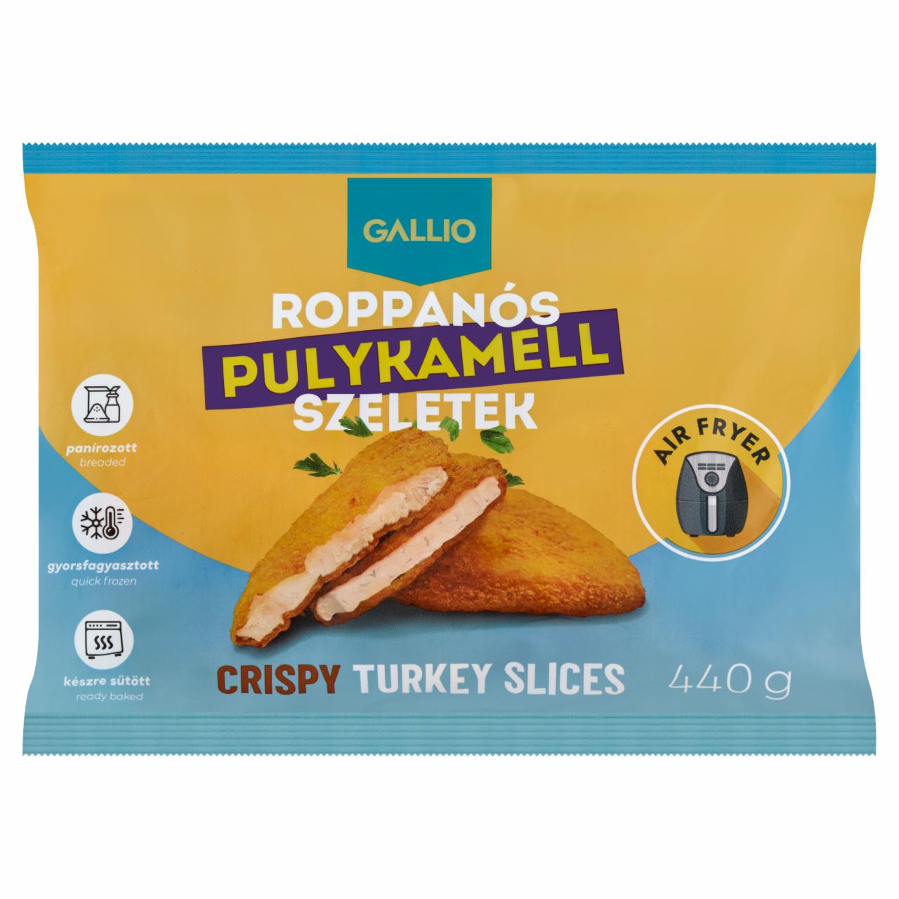 Képek - Gallio gyorsfagyasztott roppanós panírozott pulykamell szeletek 440 g